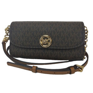 Michael Kors Nolita Leather Crossbody/Shoulder Bag-Small-Brown/Acorn/Tan-NWT